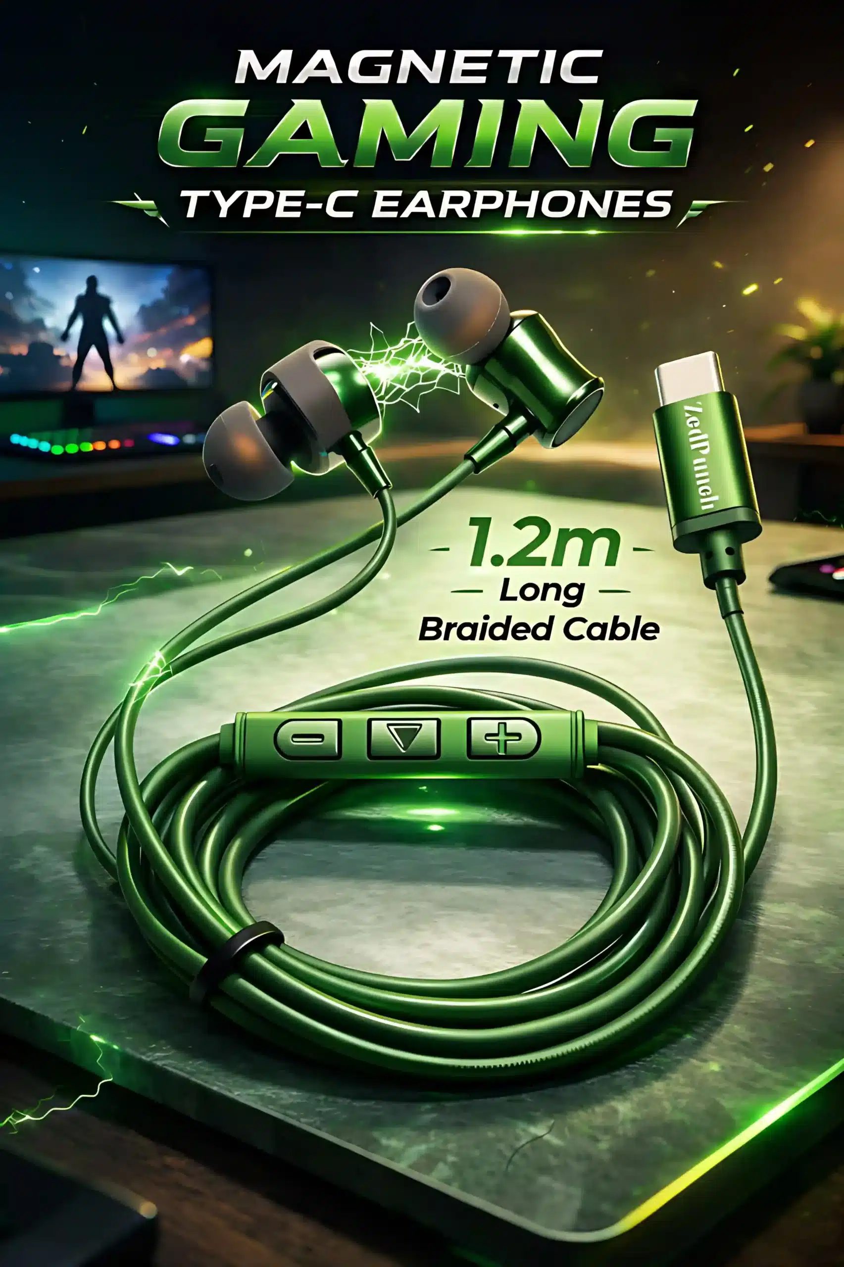 Gaming Magnetic Type-C Earphone Type-C Wired Earphone Gaming Earphone with Mic Magnetic Type-C Earphones ZedPunch Type-C Earphone Deep Bass Earphone HD Calling Earphone Gaming Wired Earbuds Type-C Headphones 10mm Bass Driver Earphone Low Latency Gaming Earphone Type-C Earphone for Android Wired Gaming Earphone with Mic Premium Type-C Earphone ZedPunch Gaming Earphone