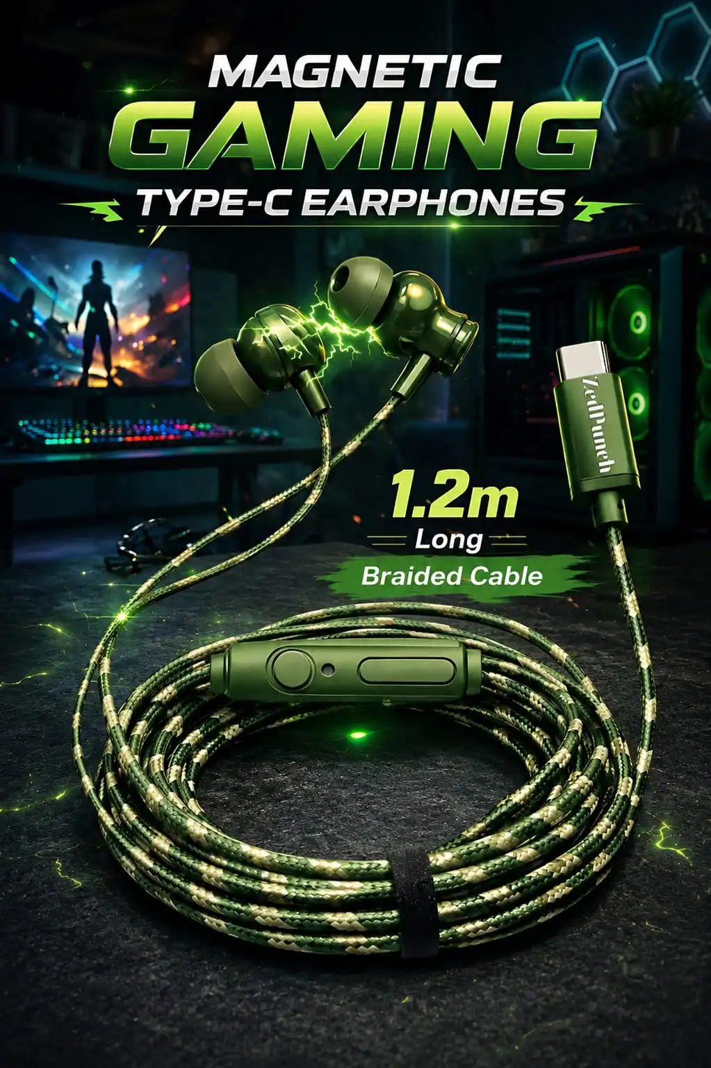 Type-C Gaming & Magnetic Wire Earphone