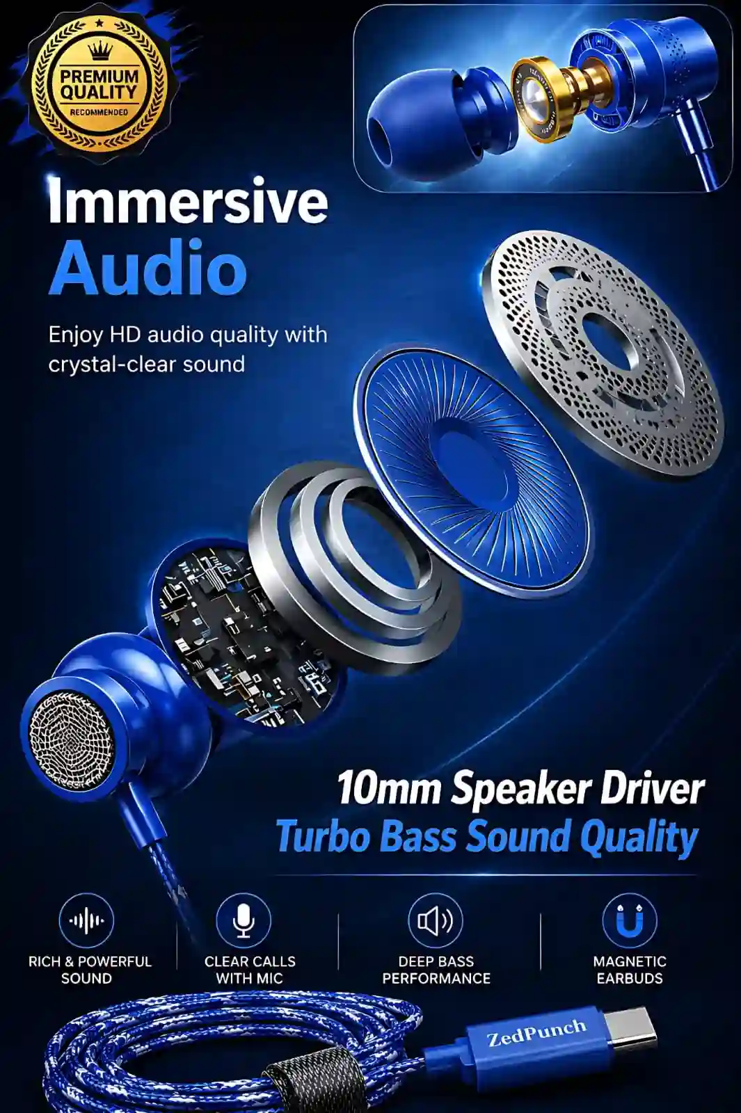 Type-C Gaming & Magnetic Wire Earphone