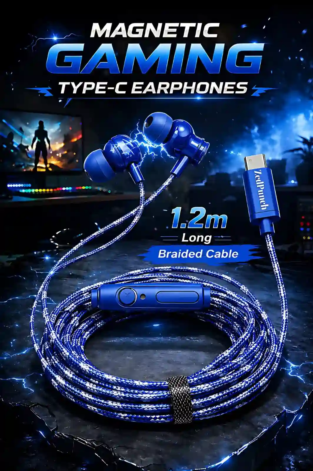 Type-C Gaming & Magnetic Wire Earphone